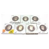 X 7 - Half dollars, Proof, mixed dates -X 7-