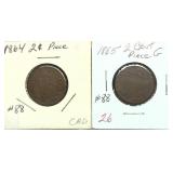 x2- 2-cent pieces, -x2 coins, Sold by the piece,