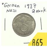 1937 German 2 Mark, Silver
