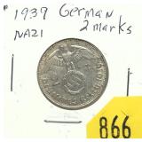 1939 German 2 Mark, Silver