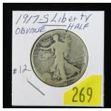 1917-S (Obv.) Walking Liberty half dollar