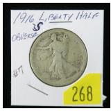 1916-S (Obv.) Walking Liberty half dollar