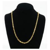 Sterling silver gold wash 24' rope chain necklace,