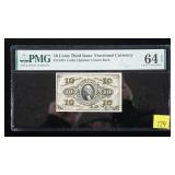 10-cent Third Issue Fractional currency, slab