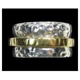 Silpada 12mm sterling silver 2-tone spinner ring,