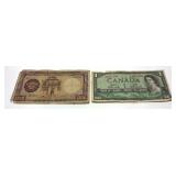 Lot; World bank notes, 2 pieces