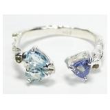 Sterling silver naturalistic wraparound ring with