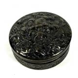 Sterling silver repousse trinket box, 1.75'