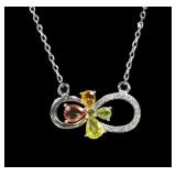 Sterling silver 18' multi-colored pear cut