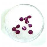 Lot, round cut rubies, 10 pcs, 1.4 cts. t.w.