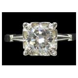 14K White gold vintage Old European cut diamond