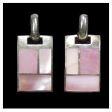 Sterling silver post earrings with pink shell
