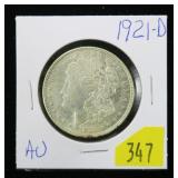 1921-D Morgan dollar, AU