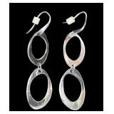 Sterling silver shepherd hook earrings with double