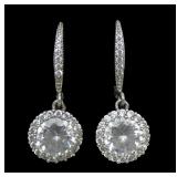 Sterling silver lever back earrings with CZ drops,