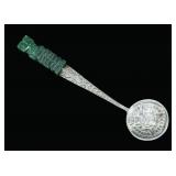 Mexican sterling silver salt spoon, .385 T. oz.