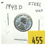 1943-D Lincoln cent, Unc