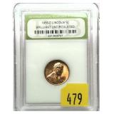 1956-D Lincoln cent, INB Slab Certified, Unc