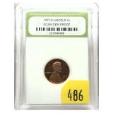 1977-S Lincoln cent, INB slab certified, Proof