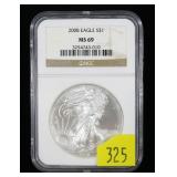 2008 American Silver Eagle, NGC slab certified