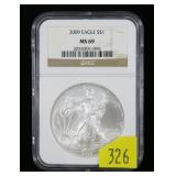 2009 American Silver Eagle, ICG slab certified