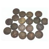 x19- Indian Head cents, mixed dates -x19 cents,