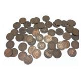 x50- Indian Head cents, mixed dates, -x50 cents,
