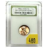 1958-D Lincoln cent, INB slab certified, Unc