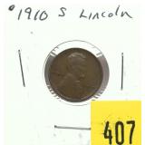 1910-S Lincoln cent