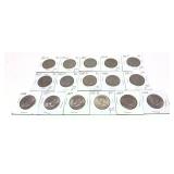 X 16 -Half dollars, Uncirculated, mixed dates -
