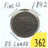 1842 U.S. Large cent