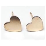 Sterling silver gold wash heart post earrings, as