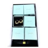 Lot, 14K gold plated overlapping hoop earrings,