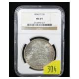 1898-O Morgan dollar, NGC slab certified MS-64