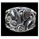 Sterling silver dentil set faceted hematite