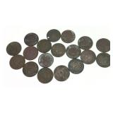 x18- Indian Head cents, mixed dates, -x18 cents,