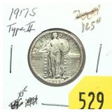 1917-S Standing Liberty quarter, Type II