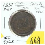 1837 Hard Times token