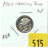 1945 Mercury dime