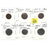 X 6- German Pfennig coins, X 6 - Sold by the