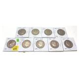 X 9 -Half dollars, Proof, mixed dates -X 9- Sold