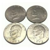 X 4 -Eisenhower dollars, mixed dates -X 4- Sold