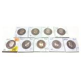 X 9 -Half Dollars, Proof, mixed dates -X 9- Sold