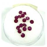 Lot, round cut rubies, 16 pcs., 1.9 cts. t.w.