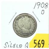 1908-O Barber quarter