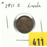 1911-S Lincoln cent