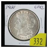 1921 Morgan dollar, Unc.