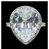 Stauer sterling silver pear cut stunning CZ