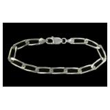 Sterling silver 7.75' curb chain bracelet,
