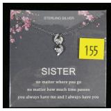 Sterling silver 'Sister' necklace, as new in